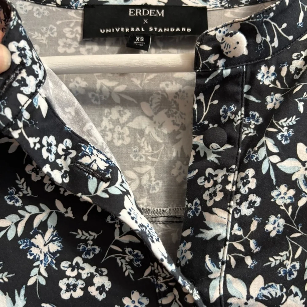 Erdem X Universal Standard Sz XS Cotton Primrose Ruffle Shirt Dress With Pockets - Picture 7 of 15